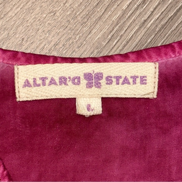 Altar’d State Spaghetti Strap Bohemian Style Dress Swim Cover Up Large Raspberry - Picture 9 of 11